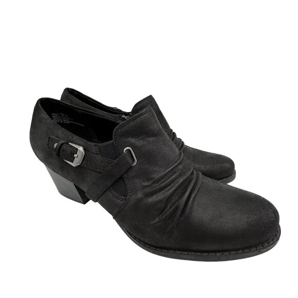 Yuu Womens Razzy  Black Ankle Boots 10M Buckle Comfort - Picture 2 of 8